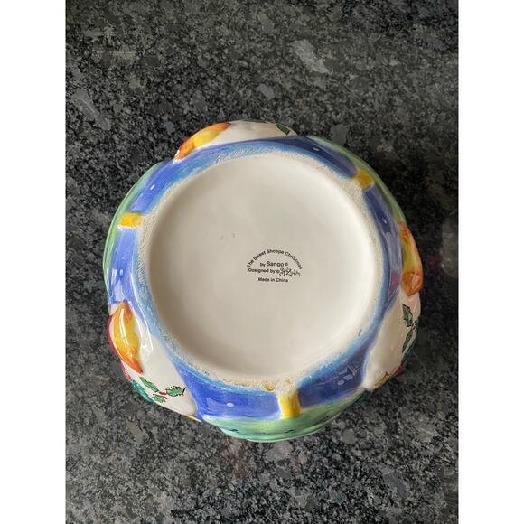 The Sweet Shoppe Christmas By Sango Centerpiece Bowl Snowman & Trees- 8.5" - Picture 3 of 5